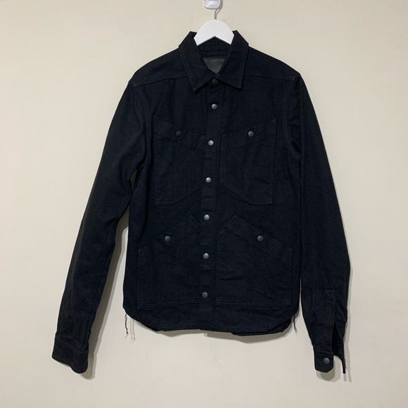 🔥 Rick Owens DRKSHDW Shirt Jacket Black Denim Medium - Picture 5 of 8